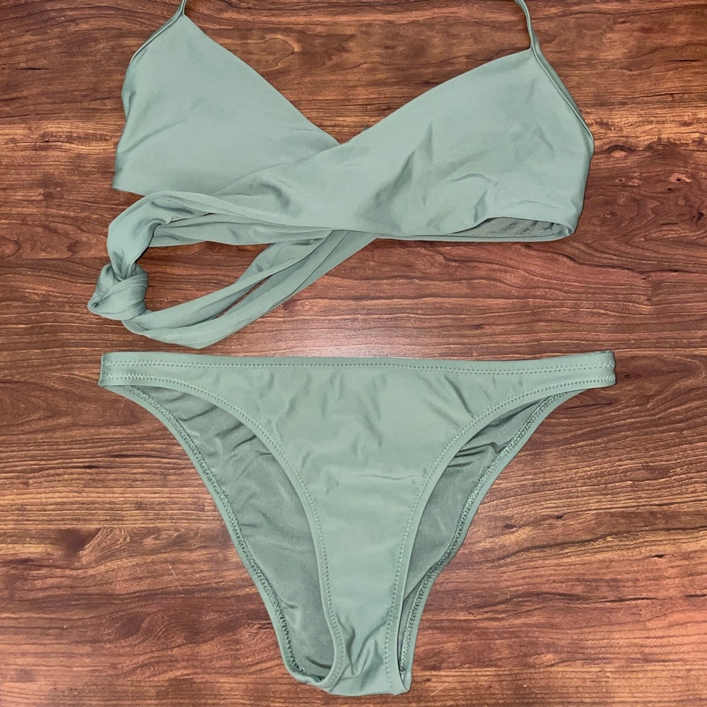 Aerie Green Swimsuit Set